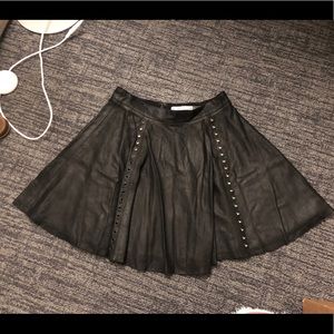 Alice + Olivia lamb leather skirt